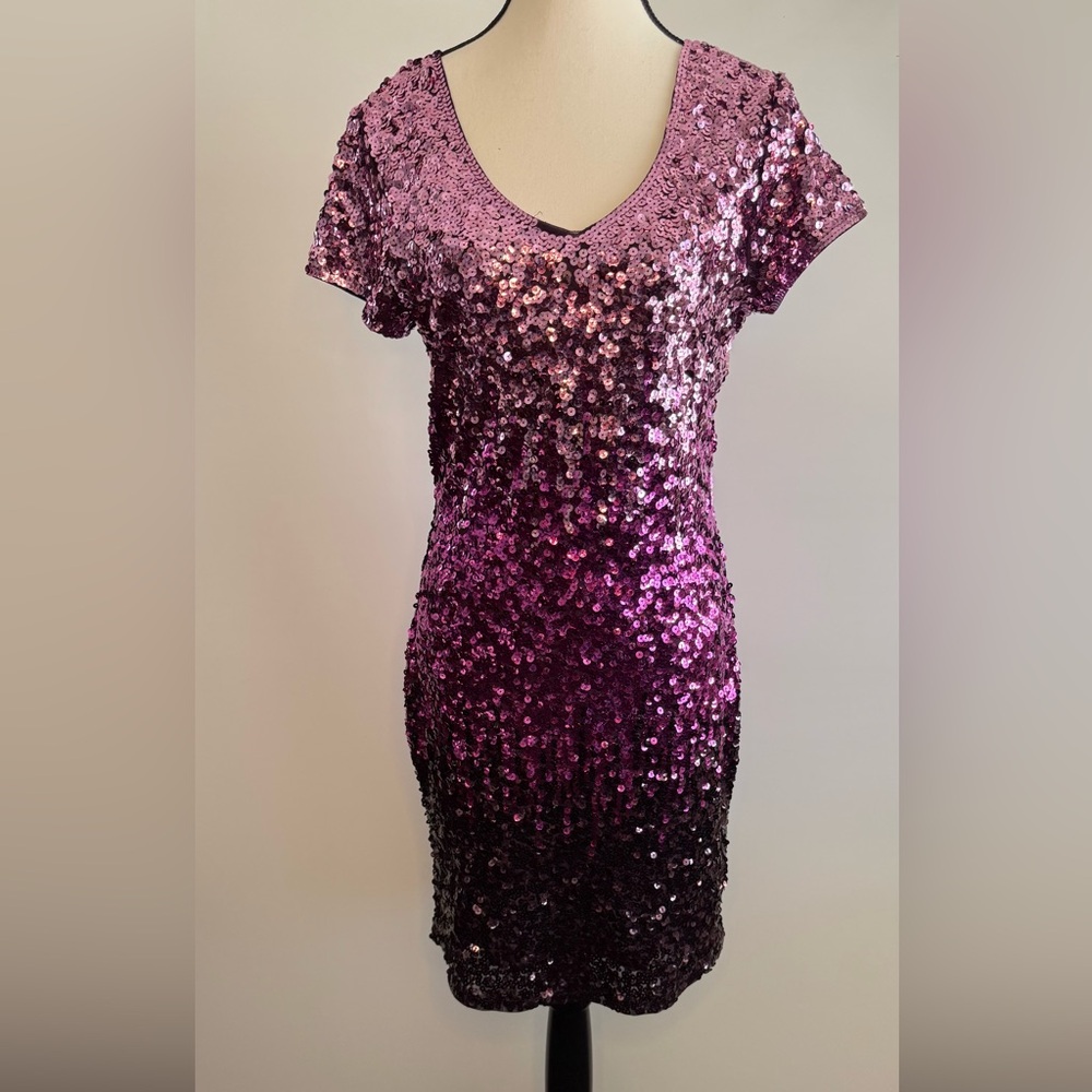 MANER Pink/Purple Sequin Cocktail Dress